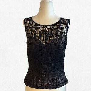 Vintage 80s Escada Black Metallic Corset Top size 6